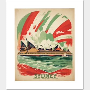 Sydney Opera House Australia Vintage Travel Poster Tourism Posters and Art